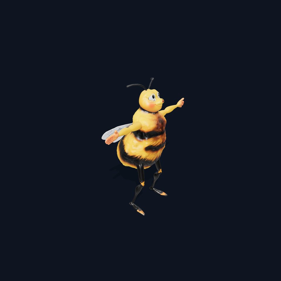 Fuzzy Bee Character model pack